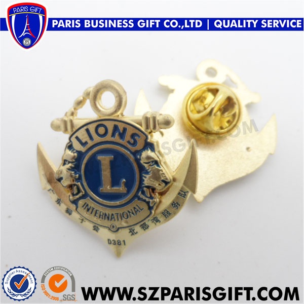 China pin manufacturers custom made Lion club  metal lapel pin