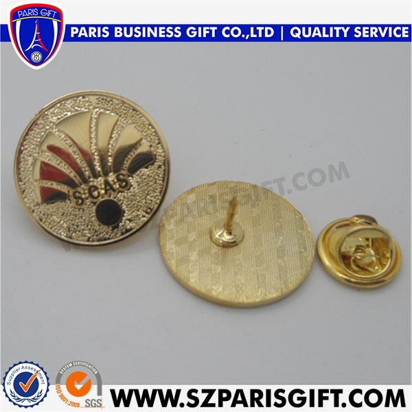 gold-plating pin custom round lapel pin
