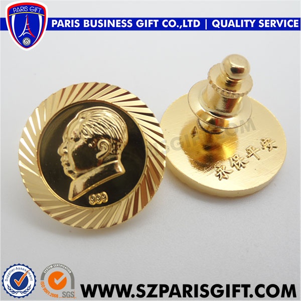 Customized 3D pin gold Metal Lapel Pin