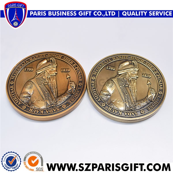 个性化标志古董金色金属纪念币与软珐琅批发价格