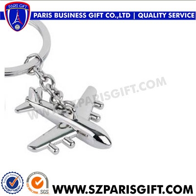 Factory Supply attractive style keyring fashion plane shape metal keychain