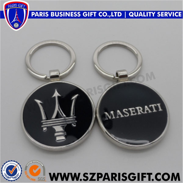 maserati crown keychain with epoxy stainless keyring