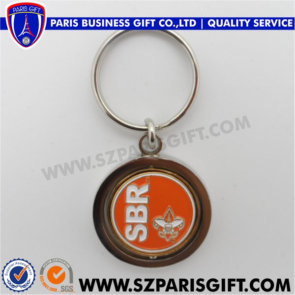 Printing metal coin keychain manufacturing/promotional item printed keychain metal with coin