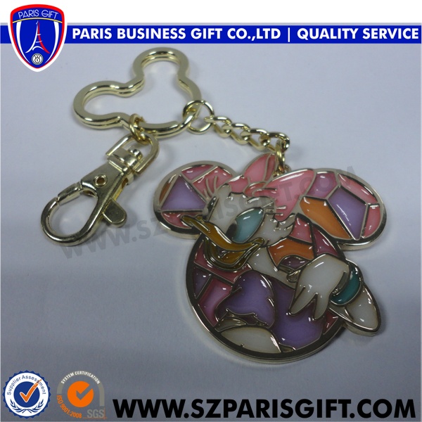 girl modeling sexy keychain gold with color keyring