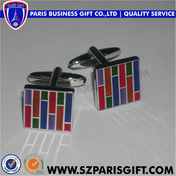 Colorful Cufflinks Silver Plated