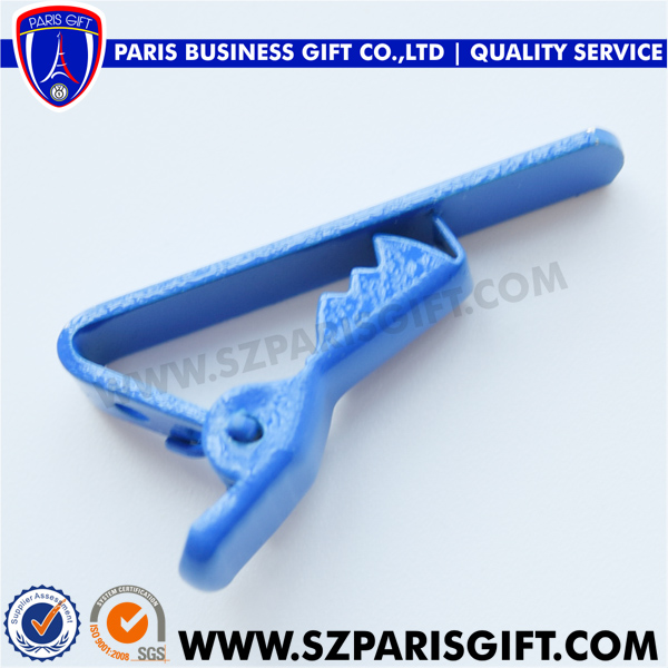 Personalized Simple Blank Design Blue Mini Tie Clip Clasp