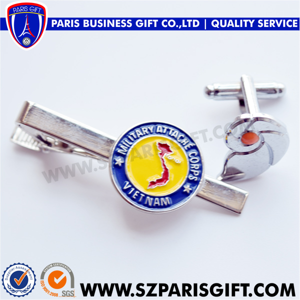 Custom Metal Gifts Wholesale Tie Pin Cufflink Set For Men