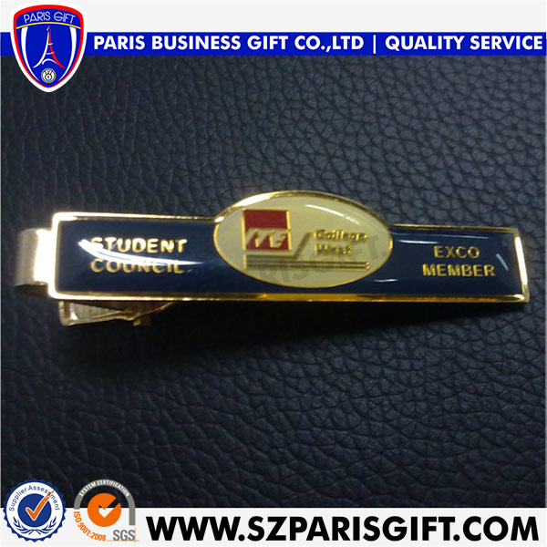 High Quality Custom Brass Tie Clip Gold Tie Pins With Epoxy