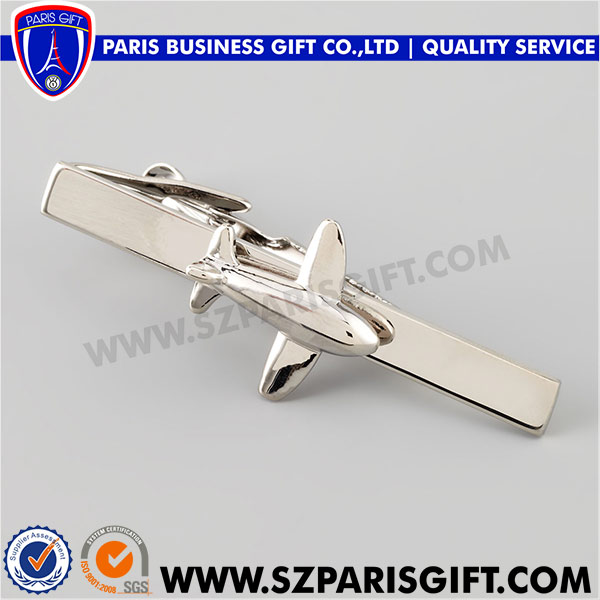 2015 Silver 3d Airplane Tie Pin Custom Tie Clip Bar Tie Pins