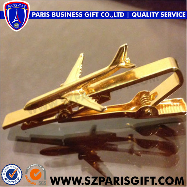 Custom 3d Tie Clip Gold Airplane Tie Pins