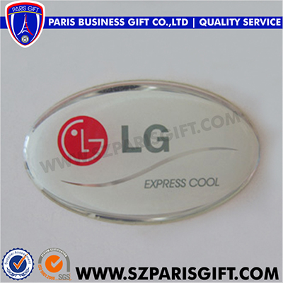 Custom oval epoxy sticker aluminum lapel